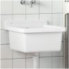 Väggmonterat tvättställ vit harts vidaXL 40 x 40 x 24 cm – miniatyr 1