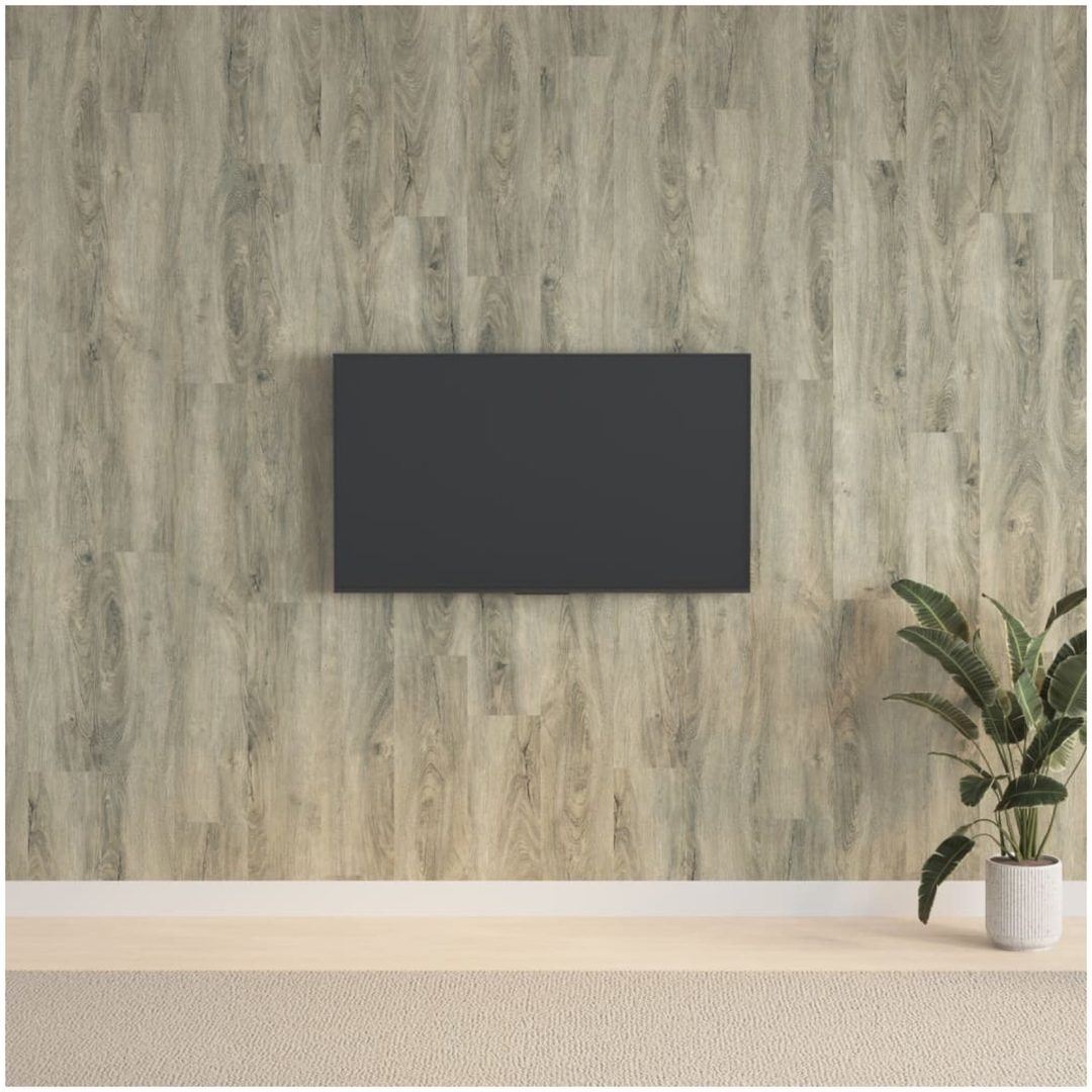 Väggpaneler träimitation grå PVC 2,06 m² vidaXL
