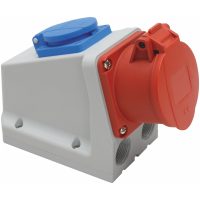 Vägguttag, 16A, 3P+N+J, 6h, 400V, IP44 med Schuko-uttag MALMBERGS