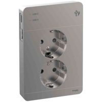 VÄGGUTTAG 2-VÄGS MED USB METWDE004395