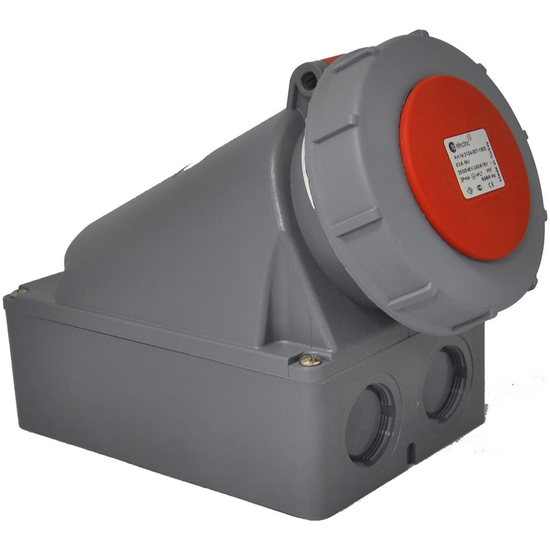Vägguttag, 63A, 3P+N+J, 6h, 400V, IP67 MALMBERGS