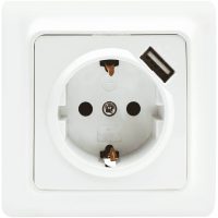 VÄGGUTTAG GAMMA 1-VÄG, 1-USB