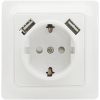 Vägguttag Gamma, 1-vägs med 2 st USB-uttag MALMBERGS – miniatyr 1