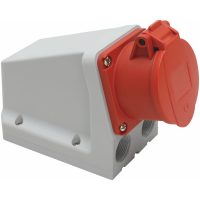 Vägguttag m. genomföring 16A, 3P+N+J, 400V, 6h, IP44 MALMBERGS