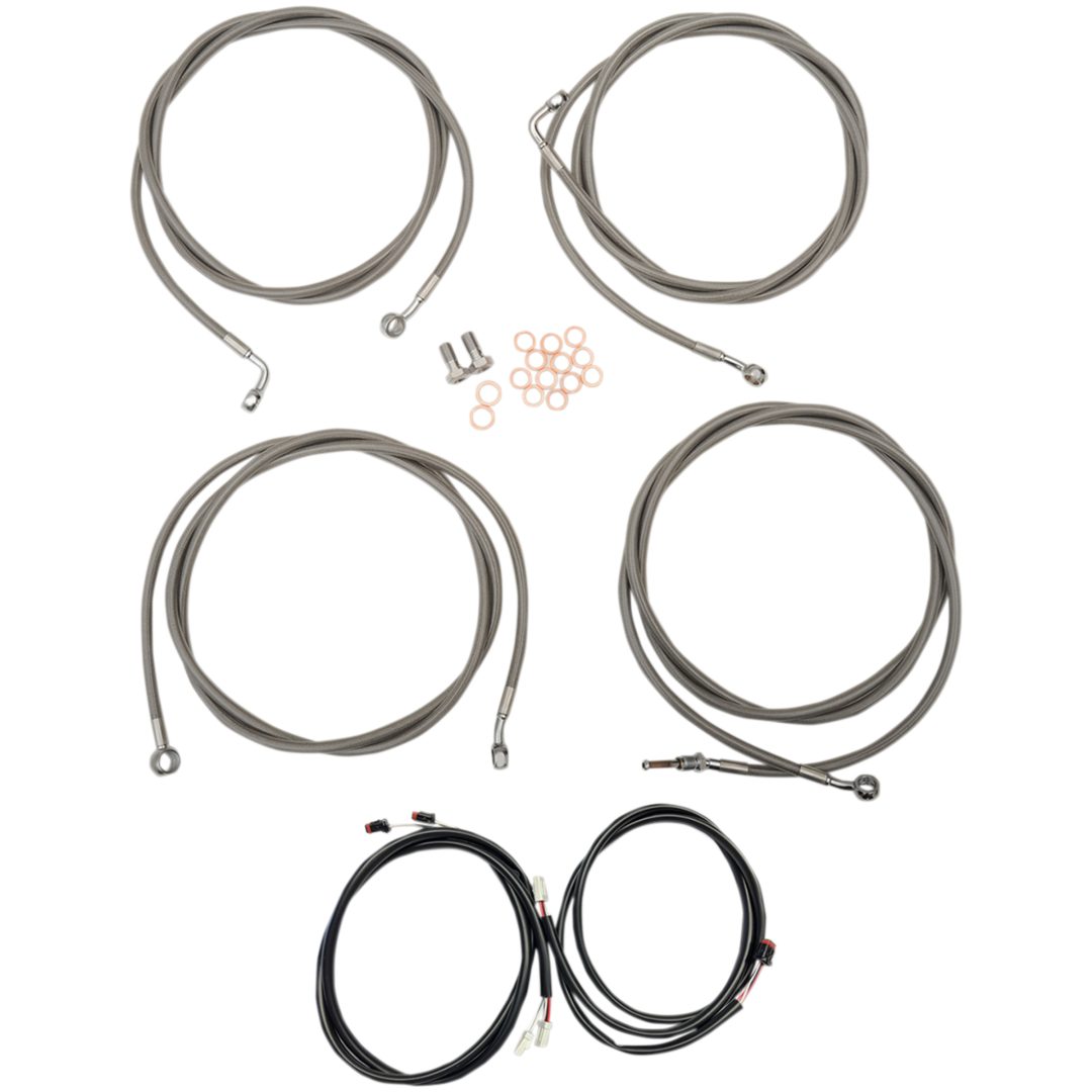 Vajerkit Komplett Plug-and-play Silver/chrome LA CHOPPERS Kabelsats