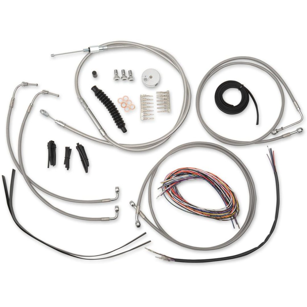 Vajerkit Komplett Rostfritt Stål Silver LA CHOPPERS CABLE KT C 18-20 FL ABS