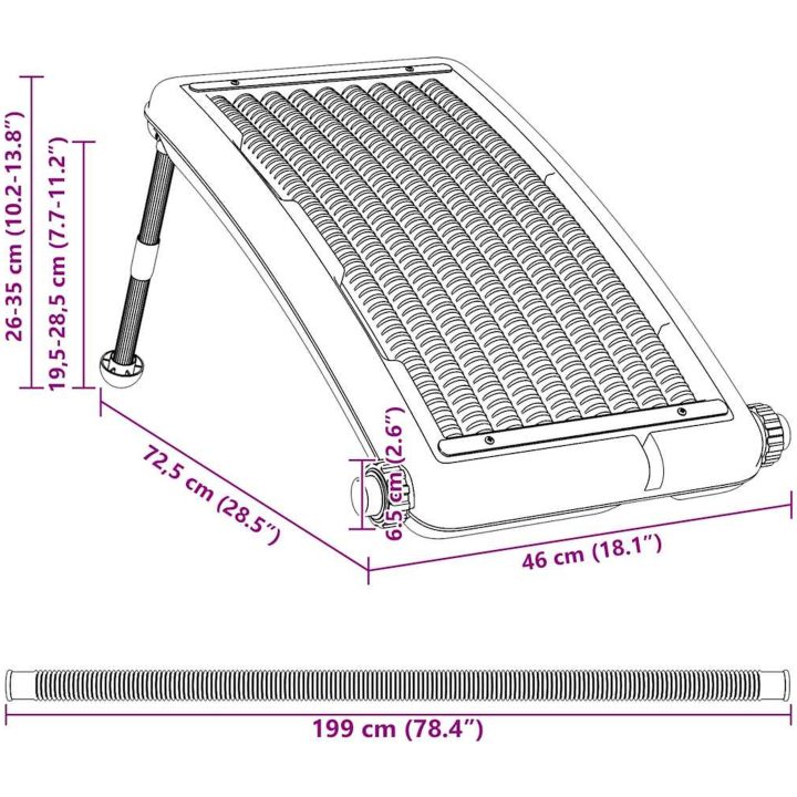 Välvd solpanel för pool vidaXL 72.5 x 46 cm – bild 12