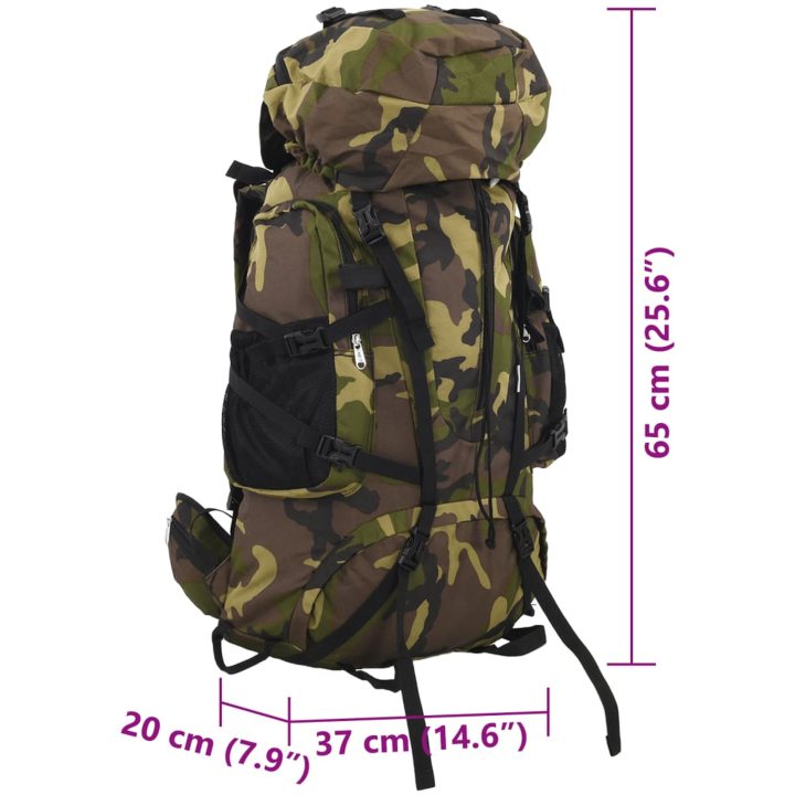 Vandringsryggsäck grön kamouflage oxford-tyg vidaXL 60 L – bild 8