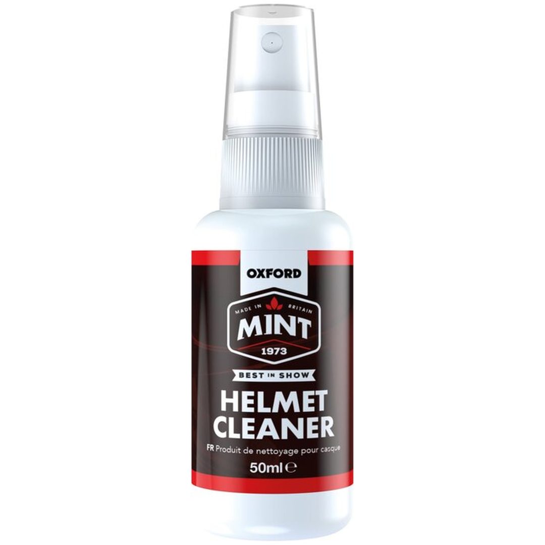 Vårdkit MC-Hjälm Vit/Klar OXFORD 1x Hjälmdesinfektionsmedel 1x Hjälmrengöring 1x Anti-Fog Sprej 1x Mikrofiberduk – bild 3