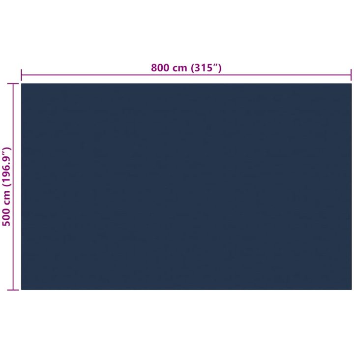 Värmeduk för pool PE 800x500 cm svart och blå vidaXL 800 x 500 cm 110 μm – bild 5