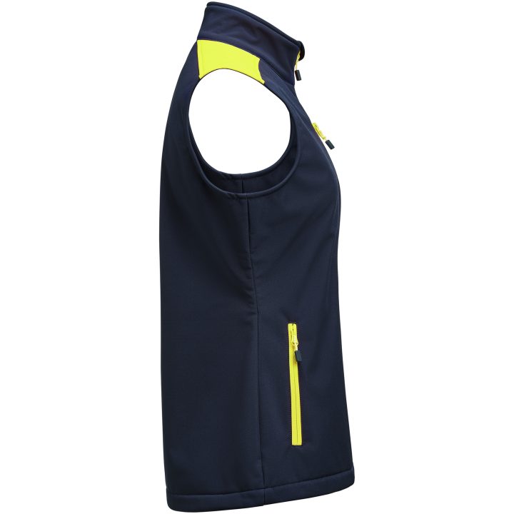 Väst Dam Softshell Marinblå/neongul Printer PRIME XS – bild 3