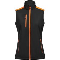 Väst Dam Softshell Svart/orange Printer PRIME