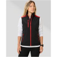 Väst Dam Softshell Svart/röd Printer PRIME