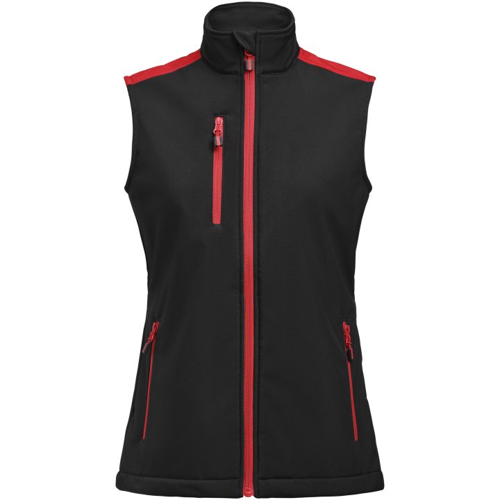 Väst Dam Softshell Svart/röd Printer PRIME XS – bild 2