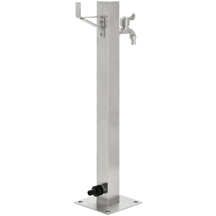 Vattenpost för trädgården 65 cm rostfritt stål fyrkantig vidaXL – bild 3