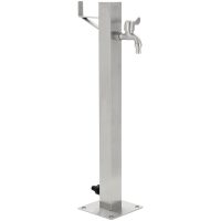 Vattenpost för trädgården 65 cm rostfritt stål fyrkantig vidaXL