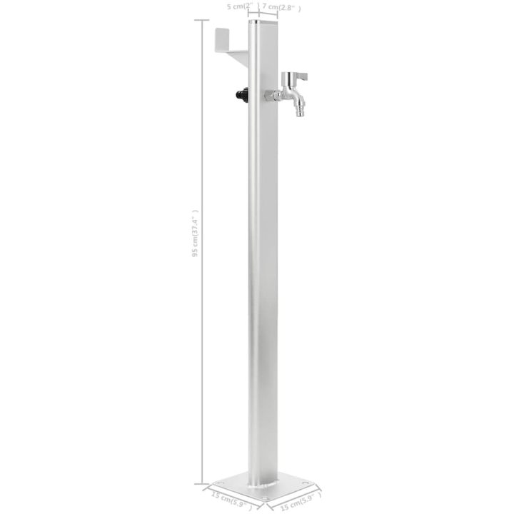 Vattenpost för trädgården 95 cm aluminium vidaXL – bild 8