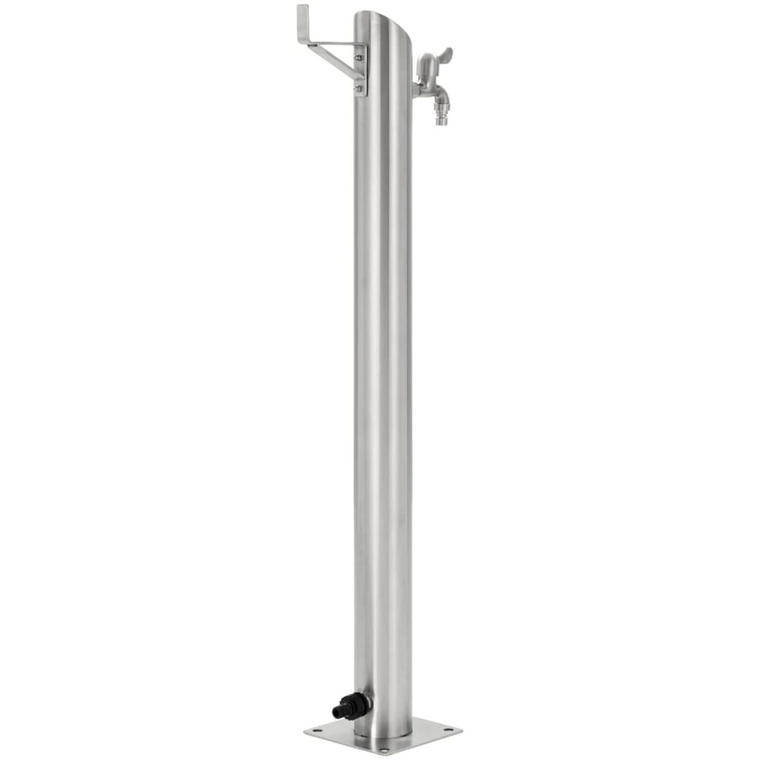 Vattenpost för trädgården 95 cm rostfritt stål rund vidaXL – bild 3