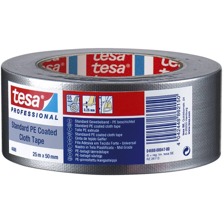 Vävtejp - byggtejp 4688 TESA TEJP VÄV 4688 50MX50MM SILVER – bild 2