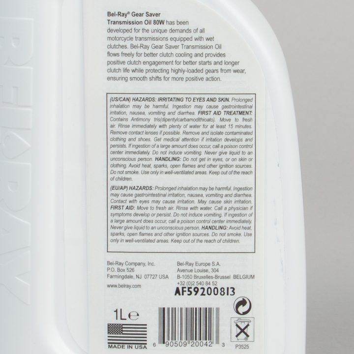 Växellådsolja BEL-RAY 80W 1L – bild 2