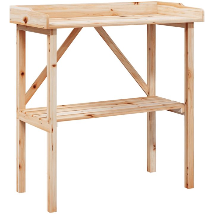 Växtbord med hylla 78x38x82,5 cm massivt granträ vidaXL – bild 2