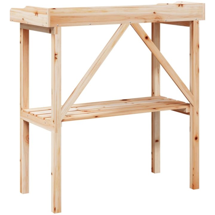 Växtbord med hylla 78x38x82,5 cm massivt granträ vidaXL – bild 6