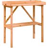 Växtbord med hylla brun 78x38x82,5 cm massivt granträ vidaXL – miniatyr 2