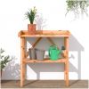 Växtbord med hylla brun 78x38x82,5 cm massivt granträ vidaXL – miniatyr 3