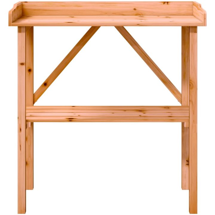 Växtbord med hylla brun 78x38x82,5 cm massivt granträ vidaXL – bild 4