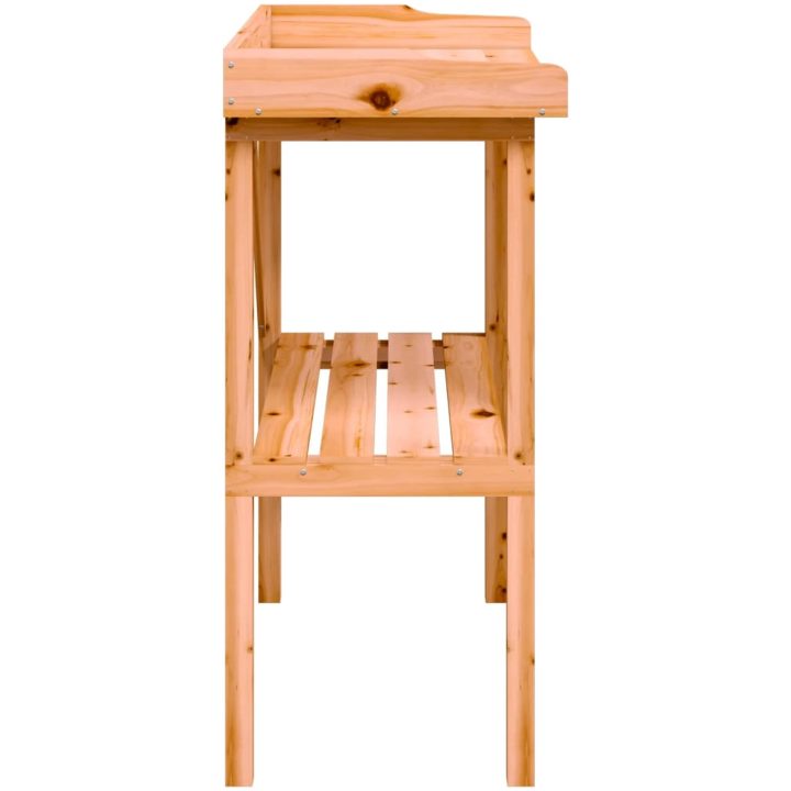 Växtbord med hylla brun 78x38x82,5 cm massivt granträ vidaXL – bild 5