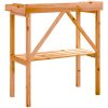 Växtbord med hylla brun 78x38x82,5 cm massivt granträ vidaXL – miniatyr 6