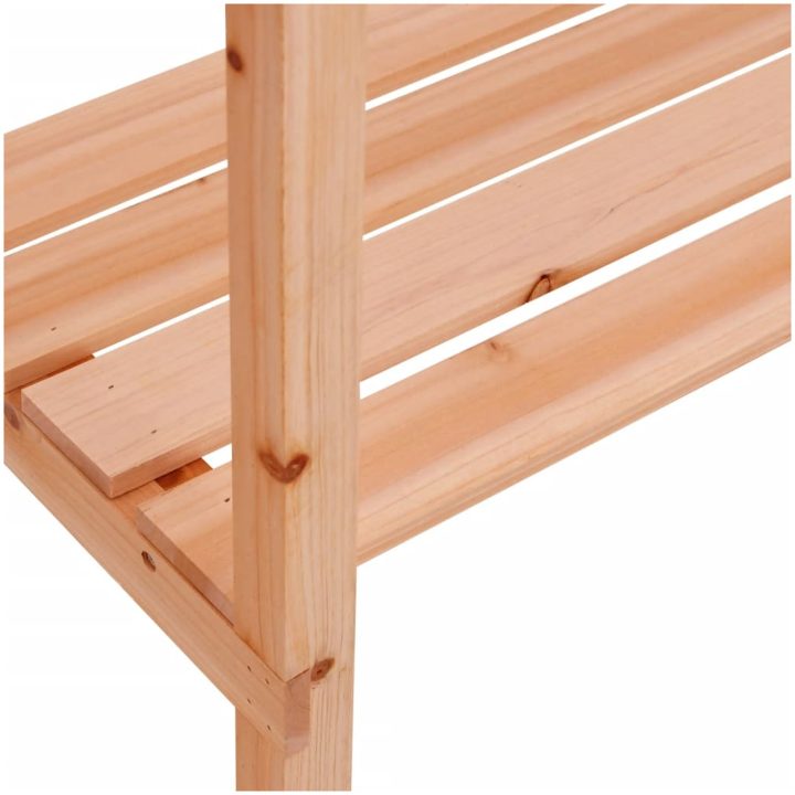 Växtbord med hylla brun 78x38x82,5 cm massivt granträ vidaXL – bild 8