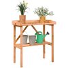 Växtbord med hylla brun 78x38x82,5 cm massivt granträ vidaXL – miniatyr 1