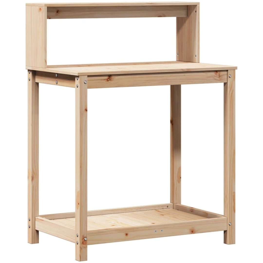 Växtbord med hylla massiv furu vidaXL 82,5 x 50 x 109,5 cm – bild 2