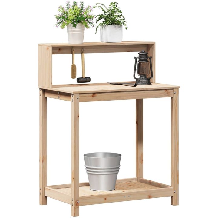 Växtbord med hylla massiv furu vidaXL 82,5 x 50 x 109,5 cm – bild 4