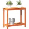 Växtbord med hylla vaxad brun massiv furu vidaXL 82.5 x 35 x 75 cm – miniatyr 4