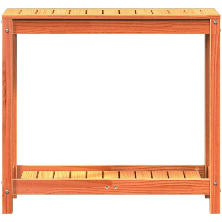 Växtbord med hylla vaxad brun massiv furu vidaXL 82.5 x 35 x 75 cm – bild 5