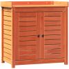 Växtbord med hyllor brun 82,5x50x86,5 cm massiv furu vidaXL – miniatyr 2