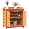 Växtbord med hyllor brun 82,5x50x86,5 cm massiv furu vidaXL – miniatyr 4