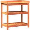 Växtbord med hyllor brun cm massiv furu vidaXL 82,5 x 45 x 86,5 – miniatyr 2