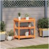 Växtbord med hyllor brun cm massiv furu vidaXL 82,5 x 45 x 86,5 – miniatyr 3