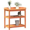 Växtbord med hyllor brun cm massiv furu vidaXL 82,5 x 45 x 86,5 – miniatyr 4