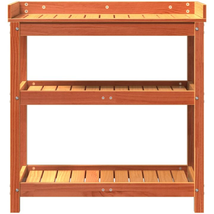 Växtbord med hyllor brun cm massiv furu vidaXL 82,5 x 45 x 86,5 – bild 5