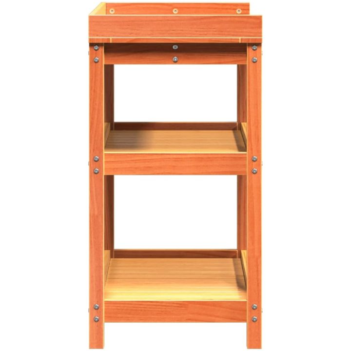 Växtbord med hyllor brun cm massiv furu vidaXL 82,5 x 45 x 86,5 – bild 6