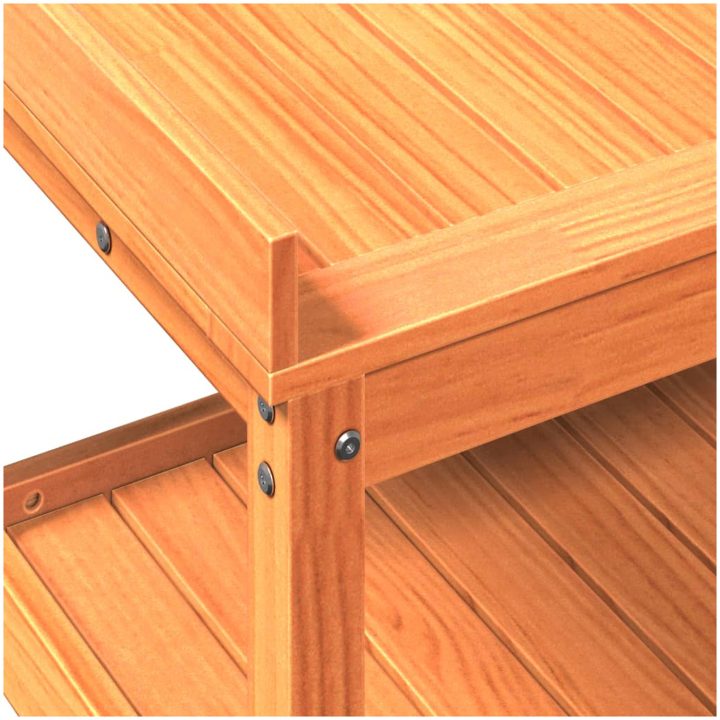 Växtbord med hyllor brun cm massiv furu vidaXL 82,5 x 45 x 86,5 – bild 8