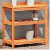 Växtbord med hyllor brun cm massiv furu vidaXL 82,5 x 45 x 86,5 – miniatyr 1