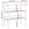 Växtbord med hyllor grå 78x38x82,5 cm massivt granträ vidaXL – miniatyr 9