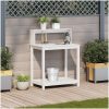 Växtbord med hyllor vit massiv furu vidaXL 82,5 x 50 x 109,5 cm – miniatyr 3