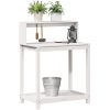 Växtbord med hyllor vit massiv furu vidaXL 82,5 x 50 x 109,5 cm – miniatyr 4