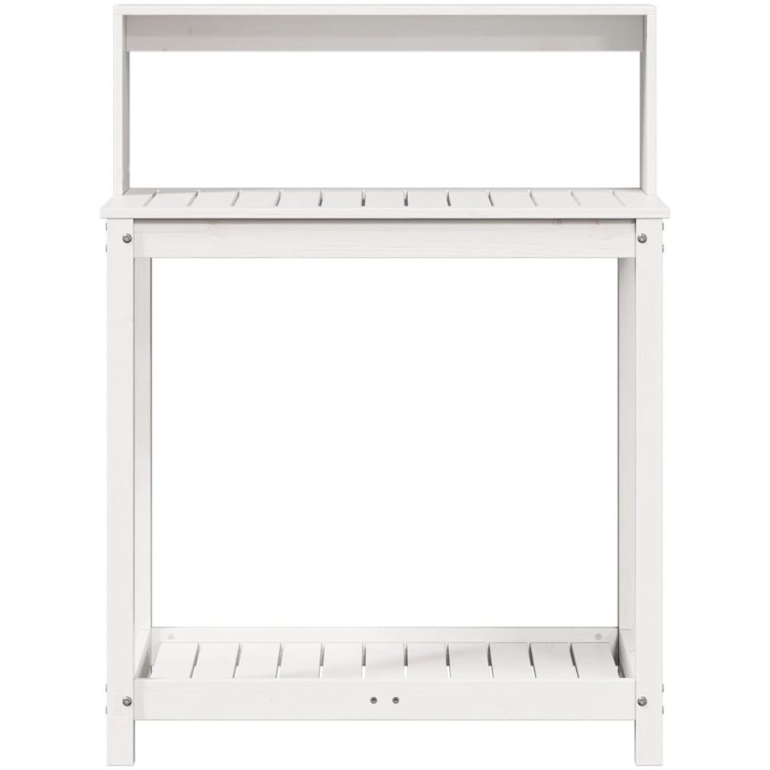 Växtbord med hyllor vit massiv furu vidaXL 82,5 x 50 x 109,5 cm – bild 5